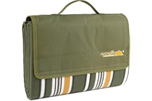 apollo walker Extra Large Picnic Blanket Outdoor Beach Blanket Waterproof Sandproof，60" X 80" Picnic Mat Tote for The Beach,Camping Travelling on Grass (Green)