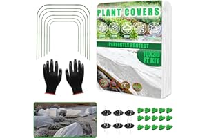 FROIDESENTE 10 X 30 Ft Plant Covers Freeze Protection, 1.05 oz/yd2 Frost Blankets for Outdoor Plants with Reusable Frost Cloth Plant Floating Row Cover for Winter Vegetables Plants Raised Bed (Set Model)