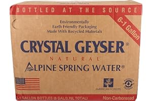 CRYSTAL GEYSER SINCE 1977, Natural Alpine Spring Water 128 Fluid Ounce 768 Fl Oz, (Pack of 6) (12514-2)
