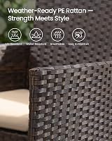 SONGMICS Garden Furniture Set Polyrattan Outdoor Patio Brown Taupe GGF031K01 view 4