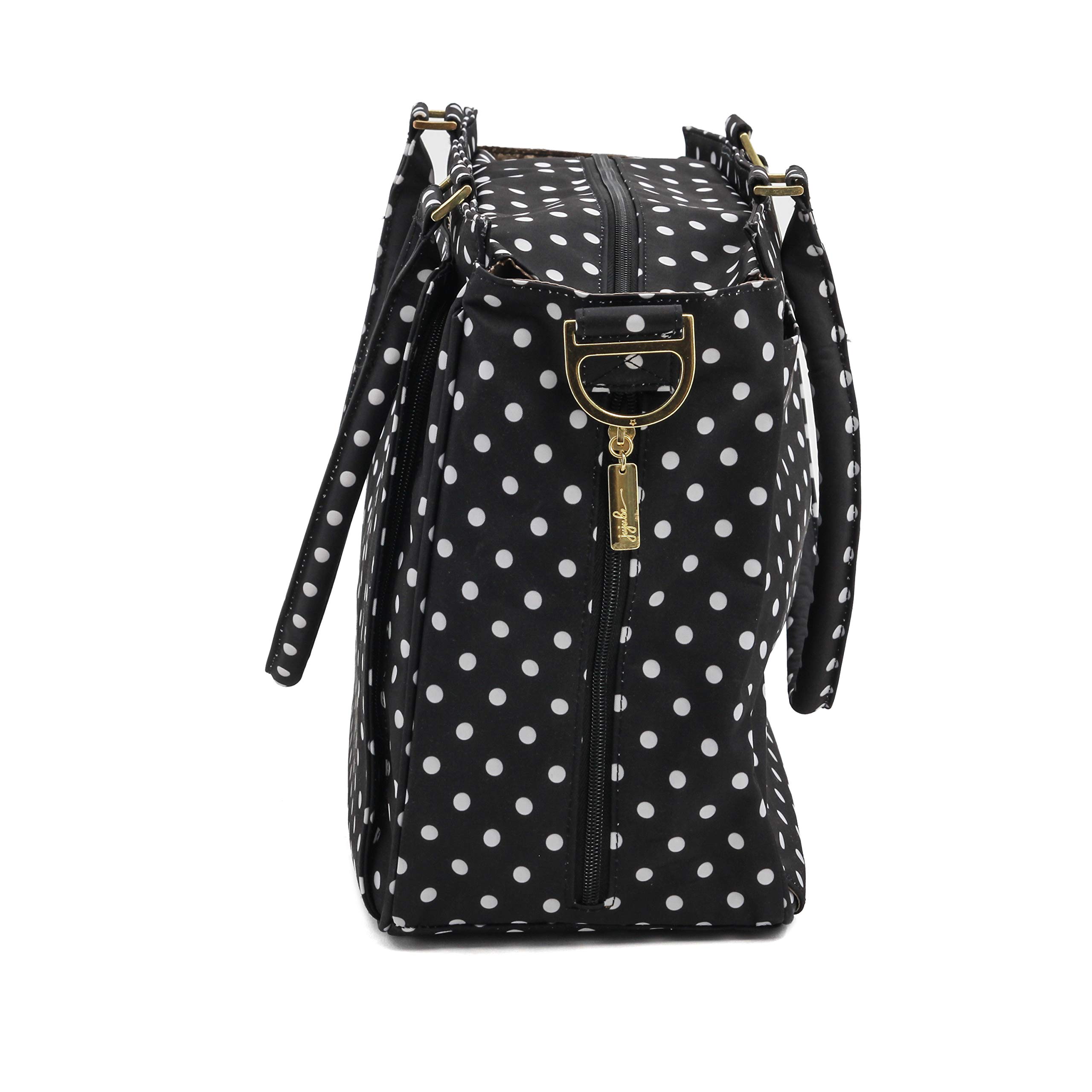 JuJuBe Be Classy Structured Multi-Functional Multi-Functional Diaper Bag/Purse, Legacy Collection - The Duchess - Black with White Polka Dots