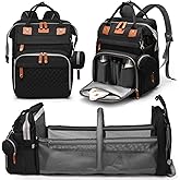 JKJRJJ Diaper Bag Backpack with Changing Station, Large Diaper Bag For Boys And Girls, Multifunctional Waterproof Travel Diaper Backpack, Baby Bag with USB Charging Port for Moms Dads,black