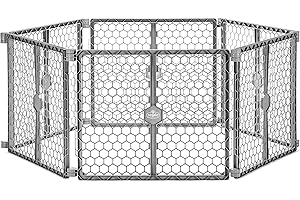 Regalo Plastic 192-Inch Super Wide Adjustable Baby Gate and Play Yard, 4-in-1, Bonus Kit, Includes 4 Pack of Wall Mounts