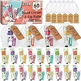 AZEN 60 Sets Hand Cream and Lip Balm Set with