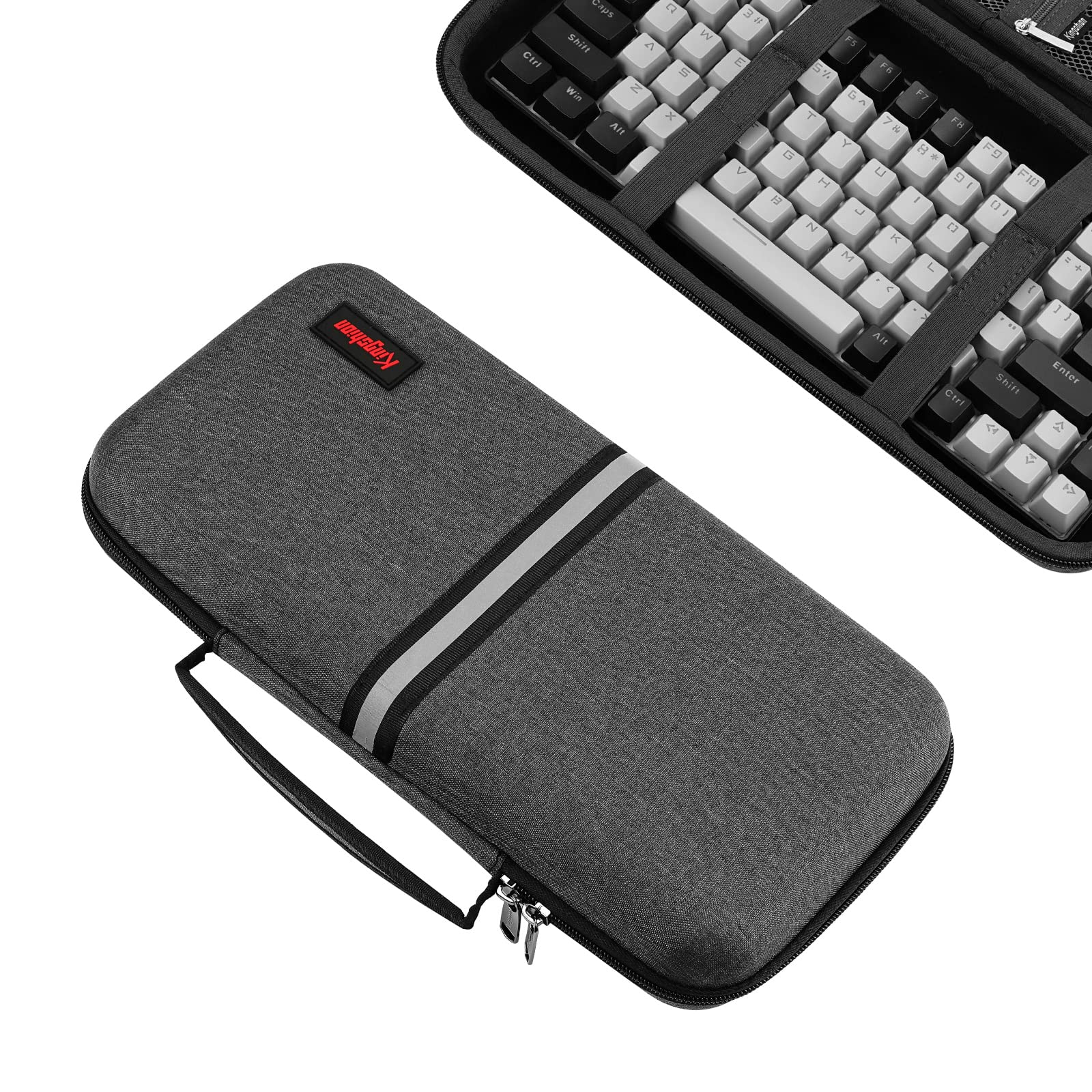 Photo 1 of Kingshion Hard 75% Keyboard Case, Hard Travel Storage Case for 84 Key Portable Keyboard, Compatible with Keychron K2, Logitech POP - Dark Grey