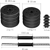 Yaheetech Adjustable Dumbbells 15KG Pair 8 Weight Plates Spinlock Collars view 3