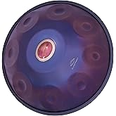 GLADFRESIT Master Series handpan,Gold, 440Hz, 22 inches, 10 notes, D minor Kurd, with backpack, stand, course, cleaning cloth, tuning blow, and woven rope. (Master Series Purple, 9-440hz)