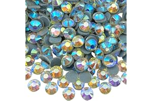 Jmassyang 500pcs SS30 6mm Hotfix Rhinestones, Round Flatback Crystal Glass Hot Fix Rhinestones for Crafts Clothes Shoes Shirts Caps Decoration (Crystal AB)