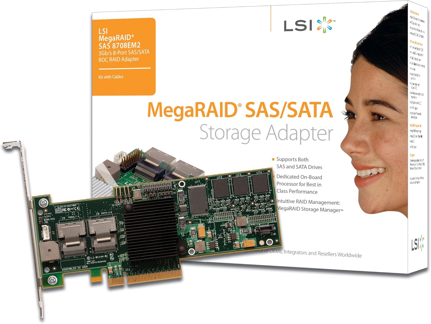 LSI Logic LSI00187 MegaRAID Controller Kit/8Port SGL/8x PCIe 256MB