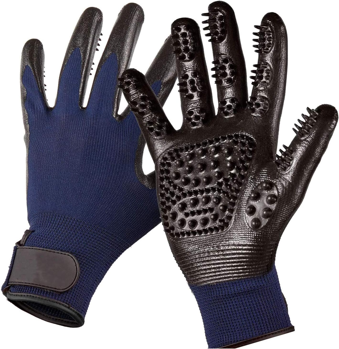 MIZATTO Pet Grooming Glove Soft Pet Hair Remover Efficient Gentle Deshedding Brush Glove Efficient Pet Comb Mitt for Cats Dogs and Horses