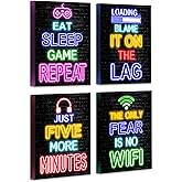 Drsoum Video Game Room Decor for Boys Gaming Wall Art Neon Gaming Decor Game Poster FRAMED 8"x10" Gamer Wall Decor for Teenage Boy