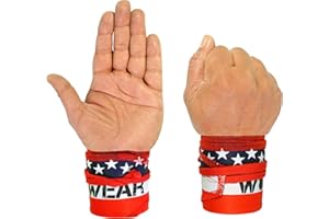 WOD Wear Wrist Wraps for Powerlifting, Strength Training, Bodybuilding, Cross Training, Olympic Weightlifting, Yoga Support - One Size Fits All