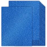 30 Sheets Blue Glitter Cardstock 8.5 x 11 Inches, 92lb Heavyweight, No Shed | Sparkling Card Stock Paper for Card Making, DIY Crafts, Scrapbooking, Compatible with Cricut,Party Decor, School Supplies