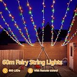 Ollny Fairy Lights Mains Powered 60m 600 LED Multicoloured Outdoor String view 2
