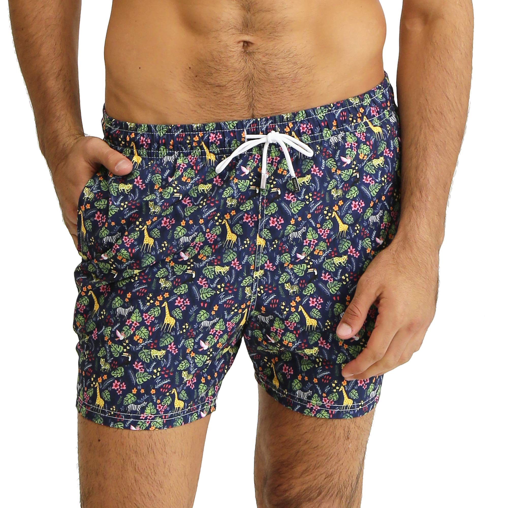 98 Coast Av. Men's Swim Trunks - Slim Fit European Style Quick Dry Designer Beach Shorts Amazonic Co