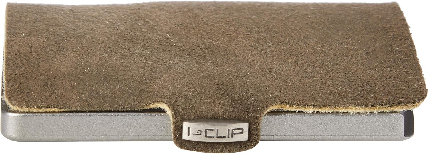 I-Clip Eye Clip Deer Leather Credit Card Case Wallet -Olive - Image 3