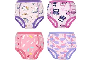 MooMoo Baby Cotton Potty Training Underwear 4 Packs Absorbent Training Pants for Girls and Boys 5T
