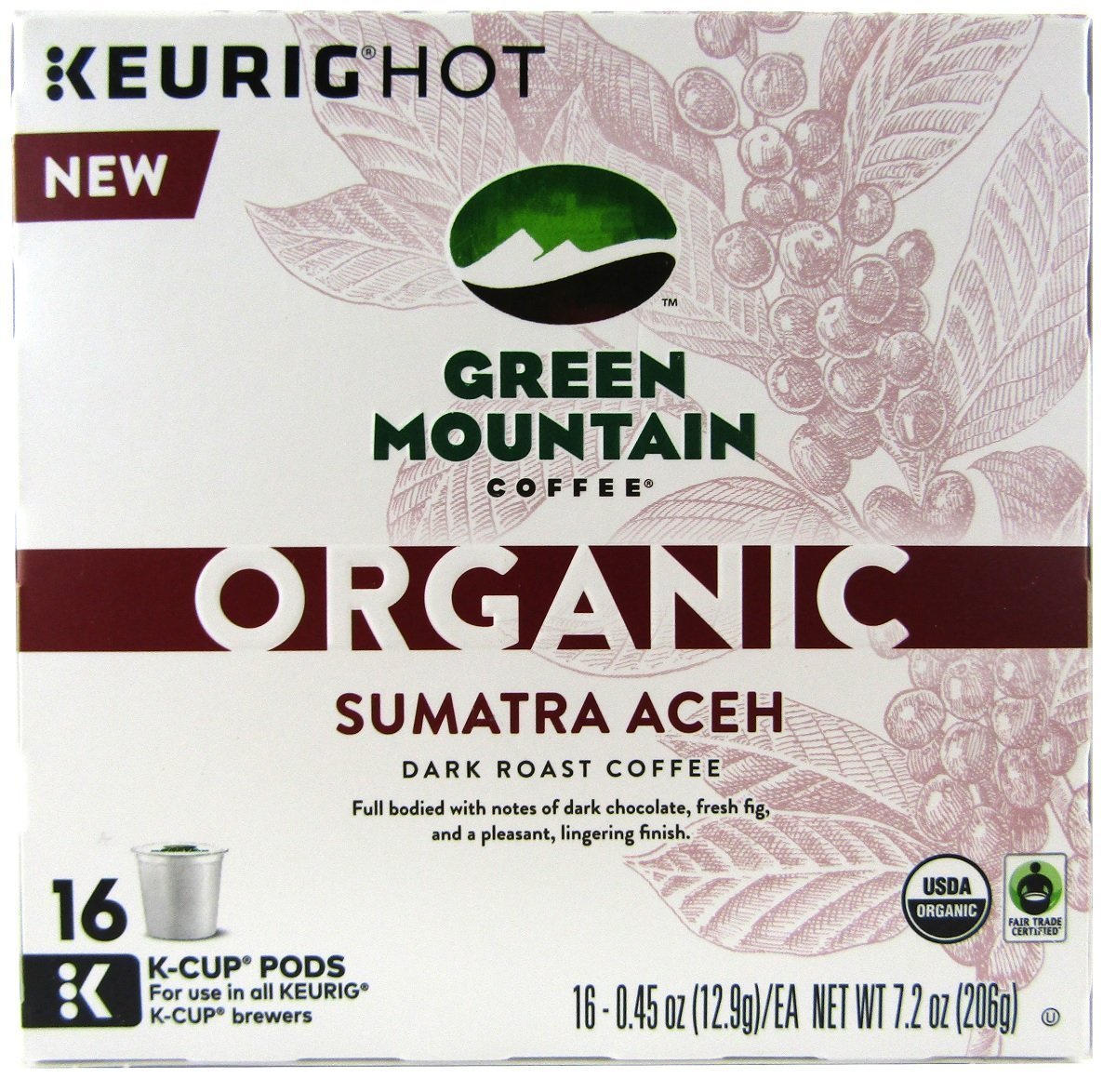 Green Mountain Coffee Organic Ethiopia Yirgacheffe Keurig KCups, 16