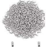 PH PandaHall 1000pcs Stainless Steel Coil Cord Ends 2.5mm Inner Diameter Mini Tube Cord Cap Tip Leather Cord Ends Caps 10mm Long Necklace Spring Fastener Crimp Clasp for Jewelry Making