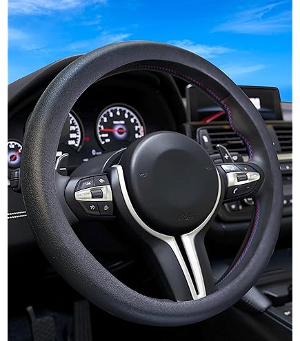 SEGADEN Massage Grip Soft Silicone Car Steering Wheel Cover Universal Anti-Slip Design 13-16 Inch Protective Case Black