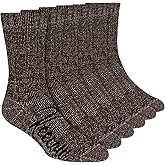 KEECOW Merino Wool Crew Socks For Men & Women, Thermal, Warm, Winter, Cushion, Hiking, Working, Running, 3 Pairs