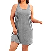 Plus Size Tank Nightgowns Women Sleepwear Racerback Sleeveless Night Gown Dresses Sleep Shirts