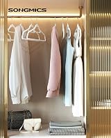 SONGMICS Velvet Hangers Set of 30 Non-Slip with Tie Bar 360° Hook White Rose view 2