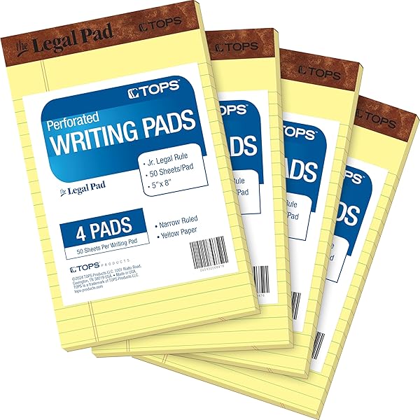 Blocco Note Universale Con Fogli Perforati - 50 Fogli 12.7x20.3 Cm, Margine Rosso - Foto 9