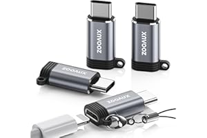 ZOOAUX 4 Pack Lightning Female to USB C Male Adapter Compatible with iPhone 16/16 Pro/16 Pro Max/15/15 Pro Max/15 Plus,iPad Pro/Air,Support Charging & Data Transfer,Not for Audio/OTG-Grey
