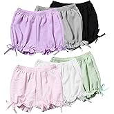 Chicduo 6 Pack Toddler Biker Shorts Lolita Bloomers Maid Ruffle Pumpkin Pants Kids Lantern Shorts