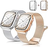 2 Pack Metal Magnetic Bands Compatible with Apple Watch Bands for Women with 40mm Case, Stainless Steel Milanese Mesh Loop iWatch Bands for Apple Watch SE Band Series 6/5/4 40mm Women Men
