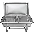 TigerChef Chafing Dish Buffet Set - Chaffing Dishes Stainless Steel - Chafer and Buffet Warmer Set with Half Size Steam Pans 