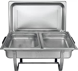TigerChef Chafing Dish Buffet Set - Chaffing Dishes Stainless Steel - Chafer and Buffet Warmer Set with Half Size Steam Pans and Folding Frame - Food Warmers for Parties Buffets