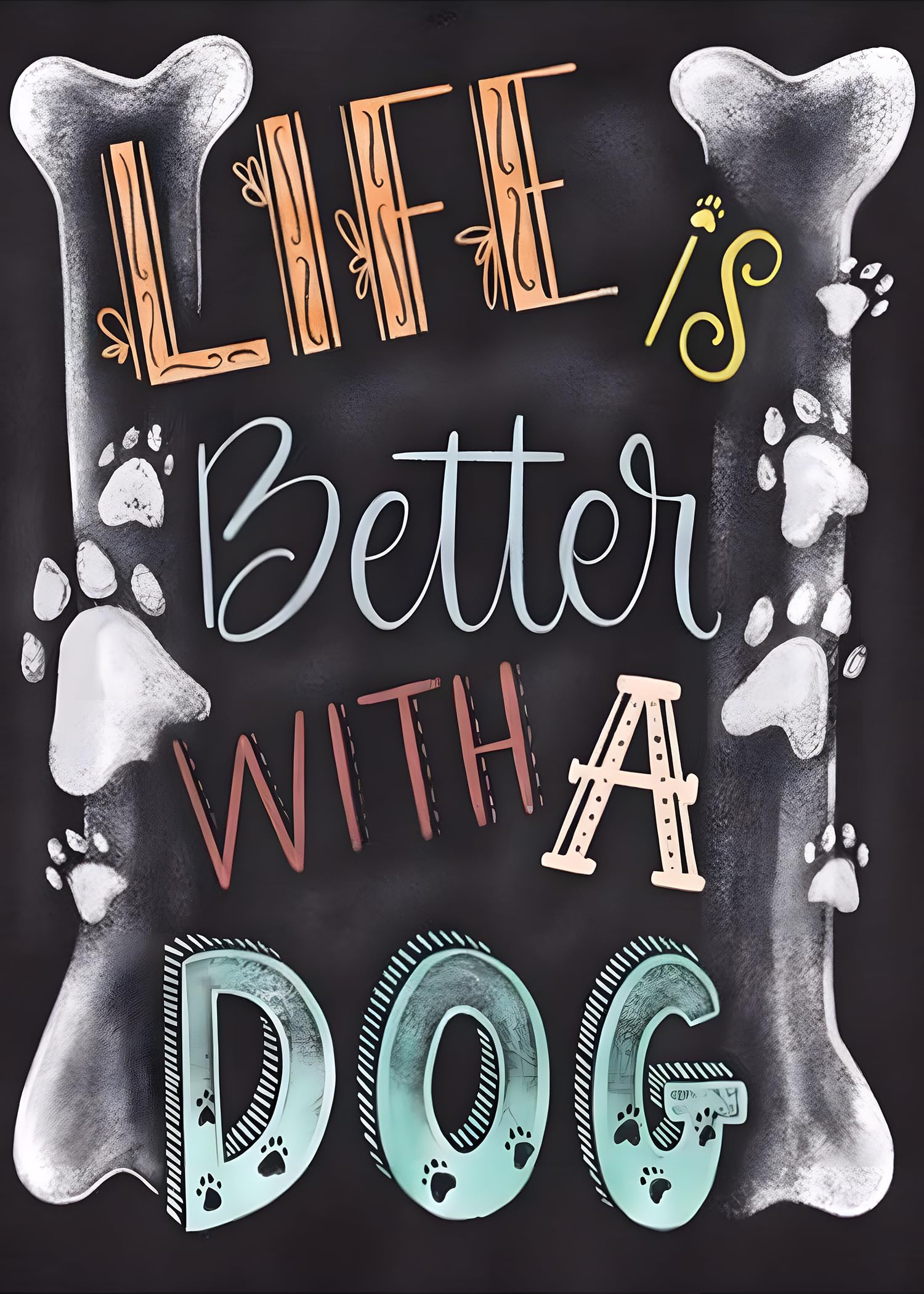 MXJSUA 5d Diamond Painting Kits for Adults Full Round Drill Diamond Painting Set Diamond Art Kits Gem Painting Full Diamond Painting Kit Rhinestone Pictures for Home Wall Decor 30x40cm Life and Dog