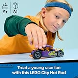 LEGO City Hot Rod Race Car Toy 60485 with Driver Minifigure and Folding Roof view 2