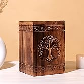 Hashcart Urn for Ashes Male Female Handmade Wooden Cremation Urns for Human Ashes 180 Lbs Suitable for Man Adult Women Decorative Funeral Favors Burial Urns