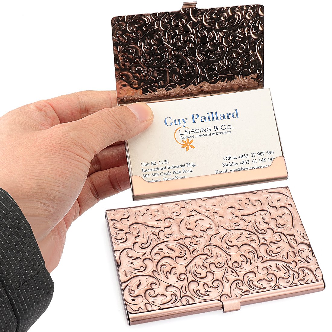 Yobansa® Stainless Steel Rose Gold Business Card Holder Credit Card