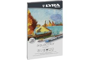 LYRA Aquacolor Wax Crayons - 12 Water Soluble Crayons for Professional and Student Artists - Highly Pigmented Lightfast Watercolor Crayons for Drawing Creating Gradients Washes and More