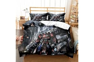 LUCIHZ Kids Boys Transformers Bedding Duvet Cover Size Twin/Queen Lightweight Quilt Cover Bumblebee Optimus Prime