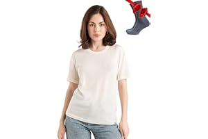 Merino.tech Wool Women Shirts + Socks (Small, Off White)