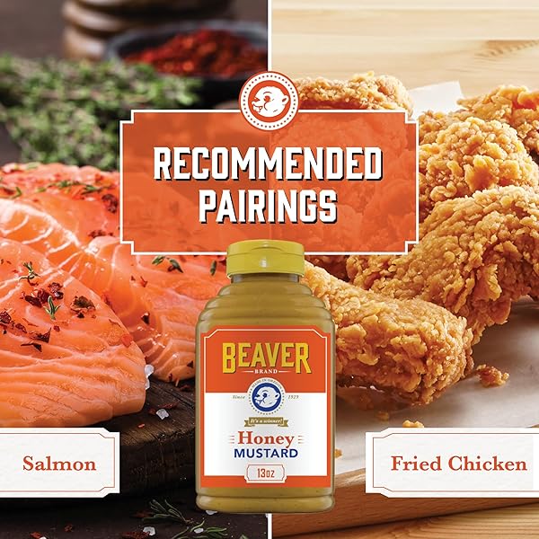 BEAVER BRAND SWEET HONEY MUSTARD, 13OZ, SWEET MUSTARD FOR DIPPING, SPREADS & MARINADES