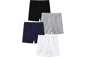 YERIOK 4 Pack Cotton Toddler Girls Shorts Cartwheel Shorts Girl Bike Shorts Kids Biker Under Dress Dance Shorts Girls Clothes