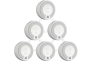 X-Sense Wireless Interconnected Combination Smoke and Carbon Monoxide Detector, 10-Year Battery Powered Fire and CO Alarm, SC06-W, 6-Pack