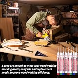 Couduan 8 Pcs Long Nib Marker Pens Waterproof Multi-Purpose Deep Hole Drill Pen view 4