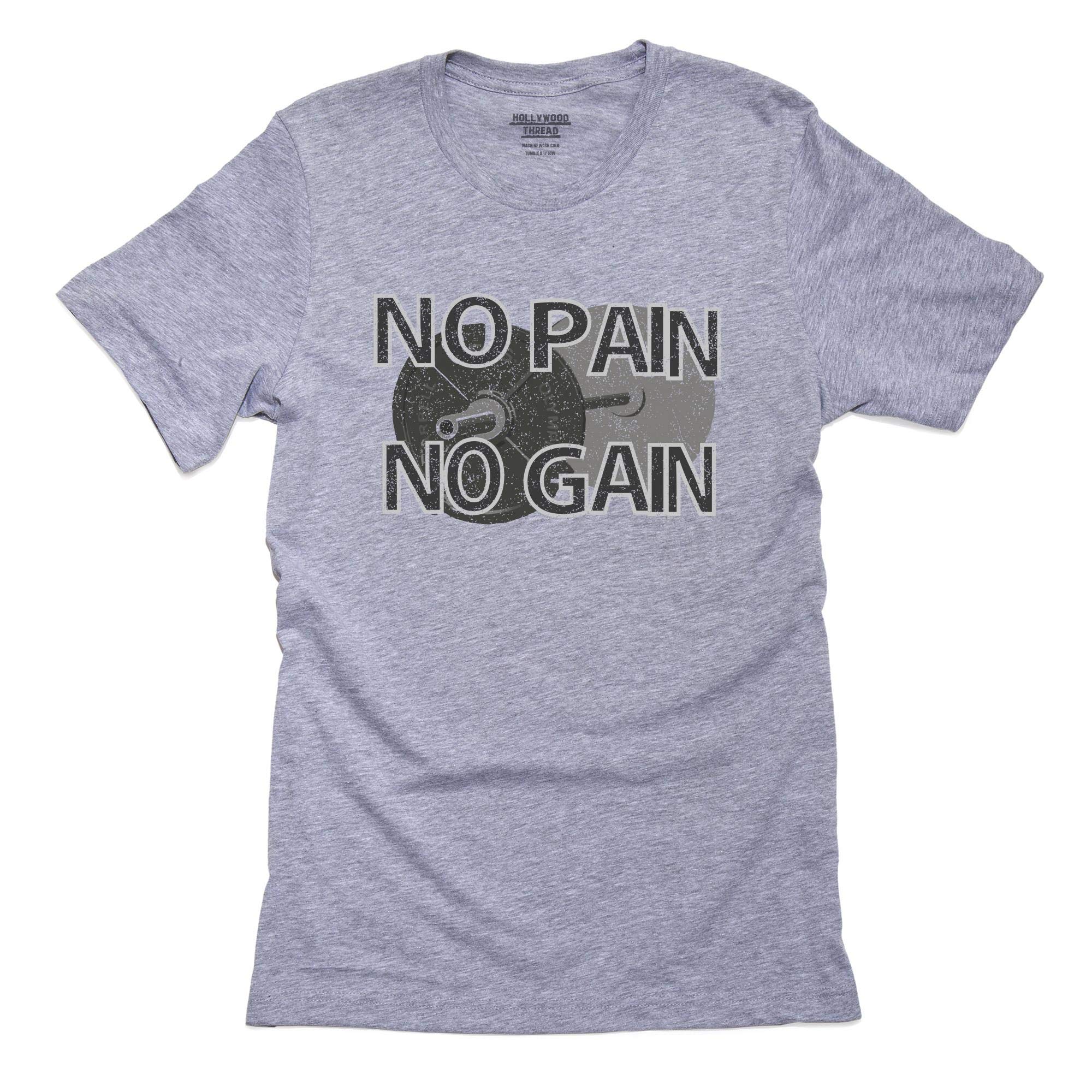 Hollywood Thread Weight Lifting No Pain No Gain Exercise Training T Shirt