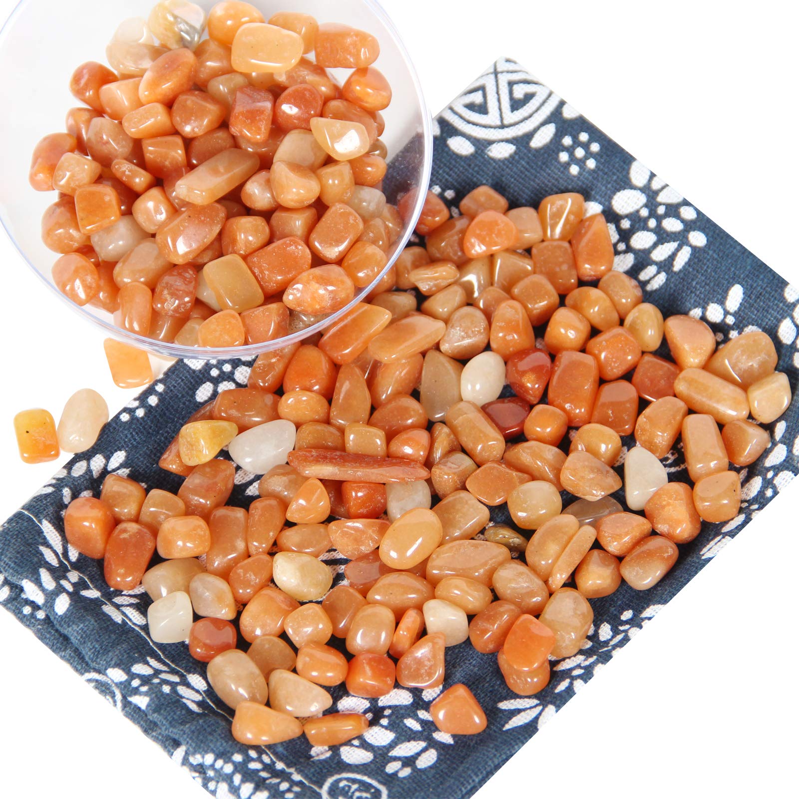 1.1lb Natural Red Aventurine Crystal Chips-Red Aventurine Healing Crystals Tumbled Chips, Crushed Red Aventurine Crystal Gemstone for Crafts, Beautiful Package for Gift