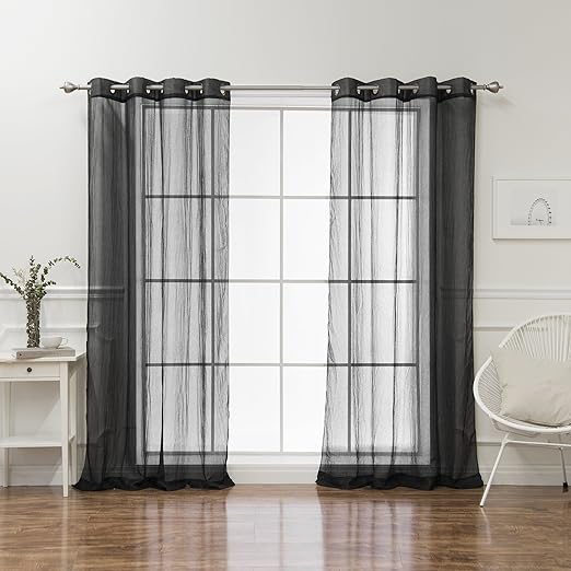 Amazon Com Best Home Fashion Crushed Voile Sheer Curtains