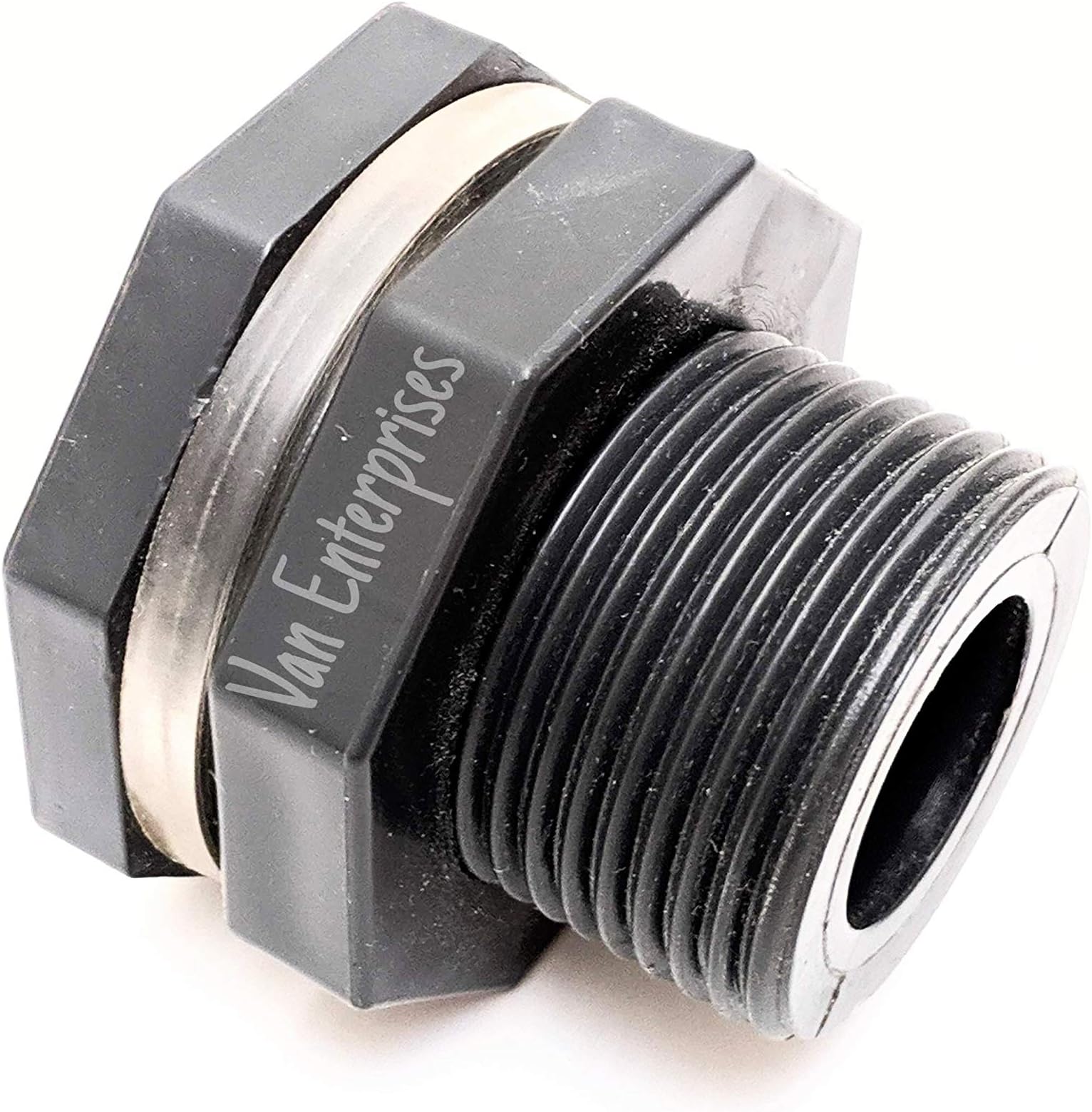 1/2" PRO SERIES HD Bulkhead [SOCKET ENDS] for Rain Barrels, Aquariums, Aquaponics, Water Tanks