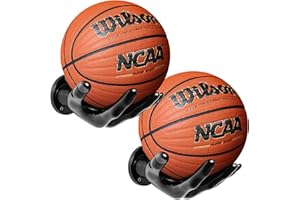 GENMOUS & CO. GENMOUS Basketball Holder - 2PCS Hand Sculpture Ball Holder Wall Mount Art Decor Stand Storage Rack,Organizer Display Case Man Cave for Football Soccer Volleyball Gift Ideas for Men Boys