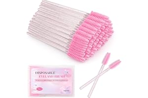 Aujzoo 40 pcs Pink Eyelash brush, Eyebrow brush, Makeup Kit, eyebrow brush,Castor Oil Brush Cosmetic Makeup Tools